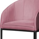 Ver imagem 4 de Poltrona Banqueta Decorativa Luxo Mia Base Metal Preta Veludo - Estopar Poltrona Mia Veludo Rosa Chi