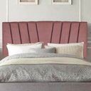 Ver imagem 1 de Painel Cabeceira Estofada Bélgica 90cm Cama Box Solteiro Veludo Rose- Mabe Magazine