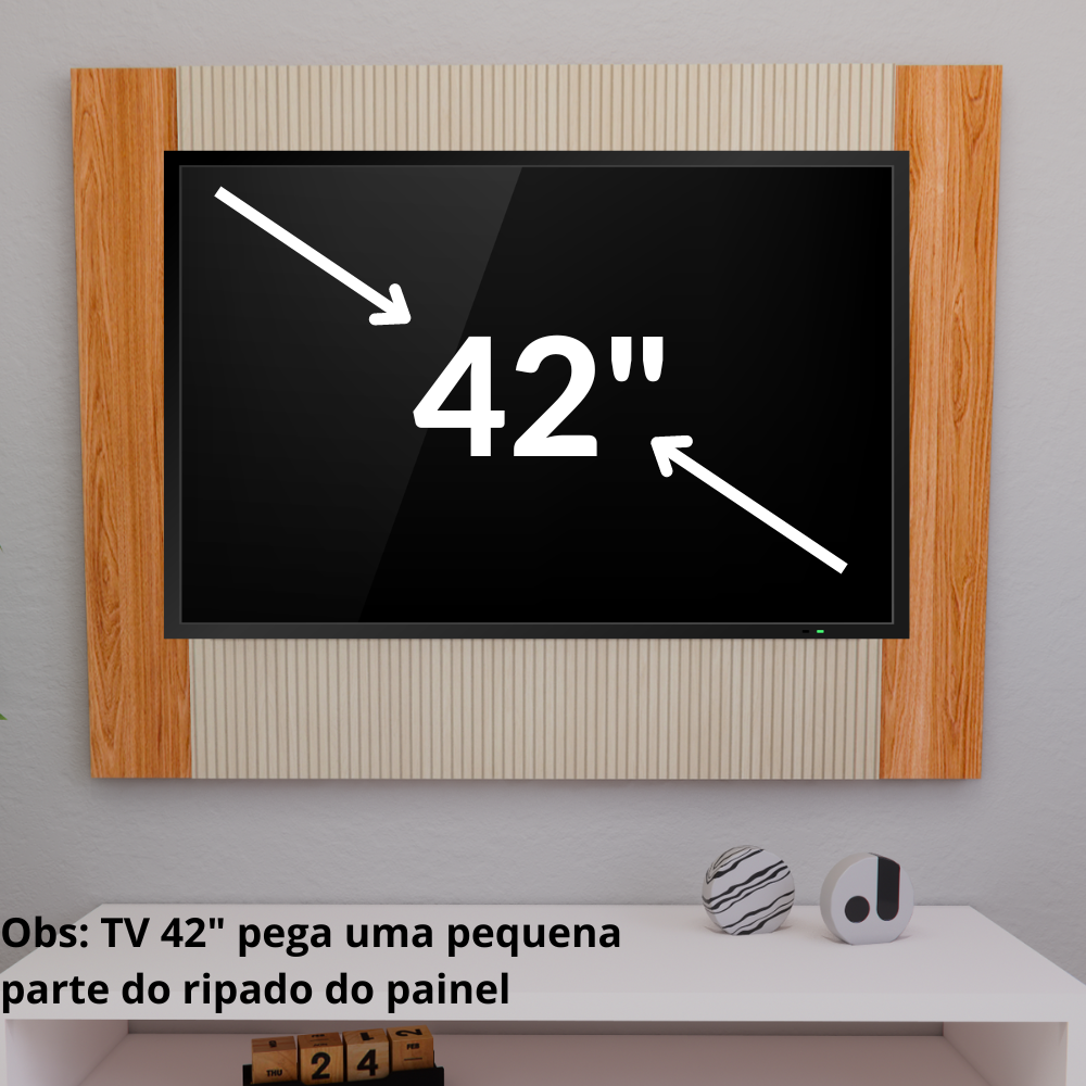 Painel para Tv até 42 Polegadas Painel Ripado Sala Quarto - Brovália - 10