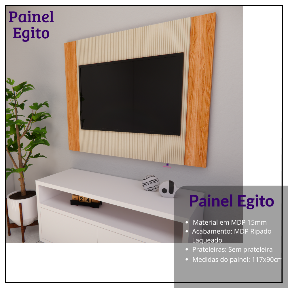 Painel para Tv até 42 Polegadas Painel Ripado Sala Quarto - Brovália - 6