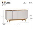 Ver imagem 3 de Buffet Aparador MDF 4 Portas 160cm Cinamomo Off White Yasmin