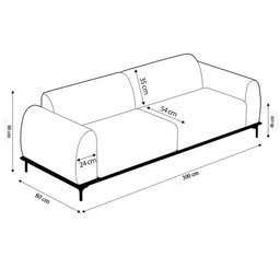 Sofá 5 Lugares Sala de Estar Bipartido Base de Madeira Euro 3,00M Veludo Marrom - Gran Belo - 3
