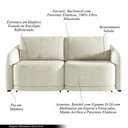 Ver imagem 3 de Sofá Cama Modulado Retrátil e Reclinável Decorativo Varsóvia 196cm Veludo Bege G33 - Gran Belo