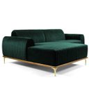 Ver imagem 1 de Sofá 4 Lugares com Chaise Base de Madeira Euro 2,55M Veludo Verde - Gran Belo