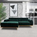 Ver imagem 5 de Sofá 4 Lugares com Chaise Base de Madeira Euro 2,55M Veludo Verde - Gran Belo