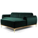 Ver imagem 1 de Sofá 3 Lugares com Chaise Esquerdo Base de Madeira Euro 2,45M Veludo Verde - Gran Belo