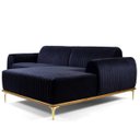 Ver imagem 1 de Sofá 4 Lugares com Chaise Esquerdo Base de Madeira Euro 2,55M Veludo Azul - Gran Belo