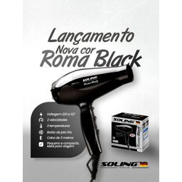 Secador de Cabelo Roma Black 2100w 127v - Soling - 2