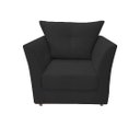 Ver imagem 2 de Kit 2 Poltronas Decorativa Isis Suede Preto Pés Madeira Mz Decor