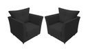 Ver imagem 1 de Kit 2 Poltronas Decorativa Isis Suede Preto Pés Madeira Mz Decor