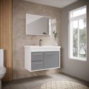 Ver imagem 3 de Kit Gabinete Banheiro Armario Cuba Pia com Espelheira - Potenza 63 Cm