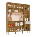 Ver imagem 3 de Armário de Cozinha Compacta 8 Portas e 1 Gaveta 161cm Dacar Freijó/soft - Pallazio