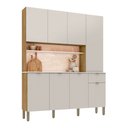 Ver imagem 1 de Armário de Cozinha Compacta 8 Portas e 1 Gaveta 161cm Dacar Freijó/soft - Pallazio