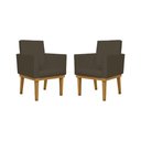 Ver imagem 1 de Kit 02 Poltronas Decorativa Reforçada Oferta Courino Balaqui Cor:marrom