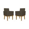 Kit 02 Poltronas Decorativa Reforçada Oferta Courino Balaqui Cor:marrom - 1