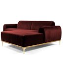 Ver imagem 1 de Sofá 3 Lugares com Chaise Esquerdo Base de Madeira Euro 2,30M Veludo Vinho - Gran Belo