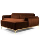 Ver imagem 1 de Sofá 3 Lugares com Chaise Esquerdo Base de Madeira Euro 2,30M Veludo Telha - Gran Belo