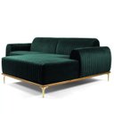Ver imagem 1 de Sofá 3 Lugares com Chaise Esquerdo Base de Madeira Euro 2,30M Veludo Verde - Gran Belo