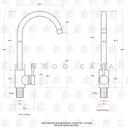 Ver imagem 5 de Torneira para cozinha Misturador Monocomando em Aço Inox Tocantins Pingoo.casa - Preto