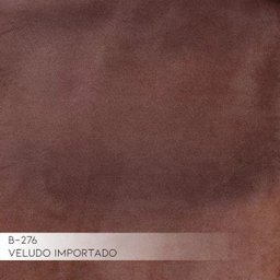 Sofá 3 Lugares com Chaise Esquerdo Base de Madeira Euro 2,30M Veludo Marrom - Gran Belo - 4