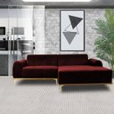 Ver imagem 5 de Sofá 4 Lugares com Chaise Esquerdo Base de Madeira Euro 2,65M Veludo Vinho - Gran Belo