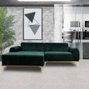 Ver imagem 5 de Sofá 3 Lugares com Chaise Base de Madeira Euro 2,45M Veludo Verde - Gran Belo