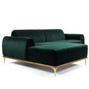 Ver imagem 1 de Sofá 3 Lugares com Chaise Base de Madeira Euro 2,45M Veludo Verde - Gran Belo