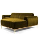 Ver imagem 1 de Sofá 4 Lugares com Chaise Esquerdo Base de Madeira Euro 2,65M Veludo Mostarda - Gran Belo