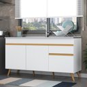 Ver imagem 1 de Balcão Cozinha Gabinete Pia 150 Cm 3 Portas 1 Gaveta Veneza Gw Multimóveis Mp2072 Branco