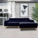 Ver imagem 5 de Sofá 4 Lugares com Chaise Esquerdo Base de Madeira Euro 2,65M Veludo Azul - Gran Belo