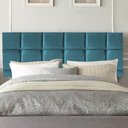 Ver imagem 1 de Painel Estofado Luxo Espanha 195cm King Size para Cama Box Suede Azul Turquesa - Gat Magazine