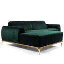 Ver imagem 1 de Sofá 3 Lugares com Chaise Base de Madeira Euro 2,30M Veludo Verde - Gran Belo