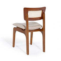 Kit 6 Cadeiras de Jantar Portugal em Madeira Imbuia Encosto Tela Rattan Linho Bege M58 - 2