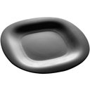 Ver imagem 1 de Prato Raso de Vidro Opalino 27cm Carine Black Lyor Quadrado Brilhante para Servir Mesa Posta