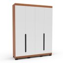 Ver imagem 2 de Roupeiro Solteiro Madri 4 Portas 4 Gavetas 161x214cm Branco/Freijó 250701