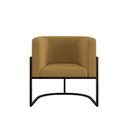 Ver imagem 2 de Kit 2 Poltronas + Sofá 2 Lugares Base de Metal Black Balaqui Capuccino