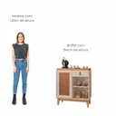 Ver imagem 7 de Aparador Buffet 1 Porta e 1 Gaveta Flora Babus - Off White / Noce TR