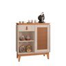 Aparador Buffet 1 Porta e 1 Gaveta Flora Babus - Off White / Noce TR - 2