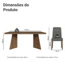 Ver imagem 3 de Conjunto Sala de Jantar Tampo de Madeira 4 Cadeiras Rustic/Silver Arles Madesa