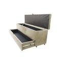 Ver imagem 1 de Recamier Puff Baú Sapateira com Gaveta 1,38cm para Cama Box Padrão - Creme