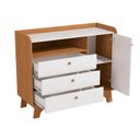 Ver imagem 4 de Cômoda Infantil 3 Gavetas 1 Porta Encanto 120 x 100cm Canela e Branco