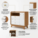 Ver imagem 5 de Cômoda Infantil 3 Gavetas 1 Porta Encanto 120 x 100cm Canela e Branco