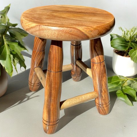 Banquinho de Madeira Banqueta Pequena Tamborete 29cm Altura Cozinha Decoração Papel de Parede Tapete