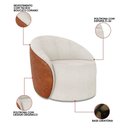 Ver imagem 3 de Poltrona Sala Orgânica Kit 2 Lua Giratória Sintético Pu Nozes/bouclê Cinza D03 - D'Rossi