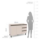Ver imagem 5 de Balcão de Cozinha 120x81cm com 3 Gavetas e 2 Portas Creme 250003