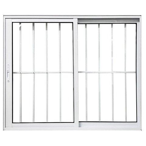 Janela Vitro 2 Folhas com Grade Alumínio Branco Linha 25:120 x 120