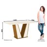 Conjunto Mesa de Jantar Retangular Gabi e 6 Cadeiras Marta H02 Nature/Off White/Linho - Mpozenato Ga - 4