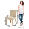 Conjunto Mesa de Jantar Retangular Gabi e 6 Cadeiras Marta H02 Nature/Off White/Linho - Mpozenato Ga - 5