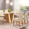 Conjunto Mesa de Jantar Retangular Gabi e 6 Cadeiras Marta H02 Nature/Off White/Linho - Mpozenato Ga - 2