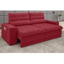 Ver imagem 2 de Sofá Omega 2,00M Assento Retrátil e Reclinável Velosuede Vermelho - Netsofás